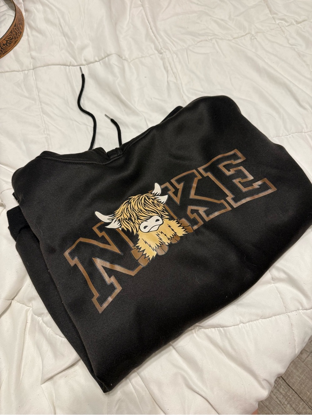Nike Black Crewneck Sweatshirt with Brown Graphic